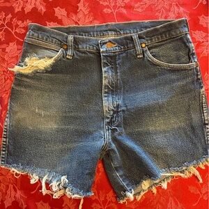 Wrangler Blue Distressed Jean Shorts